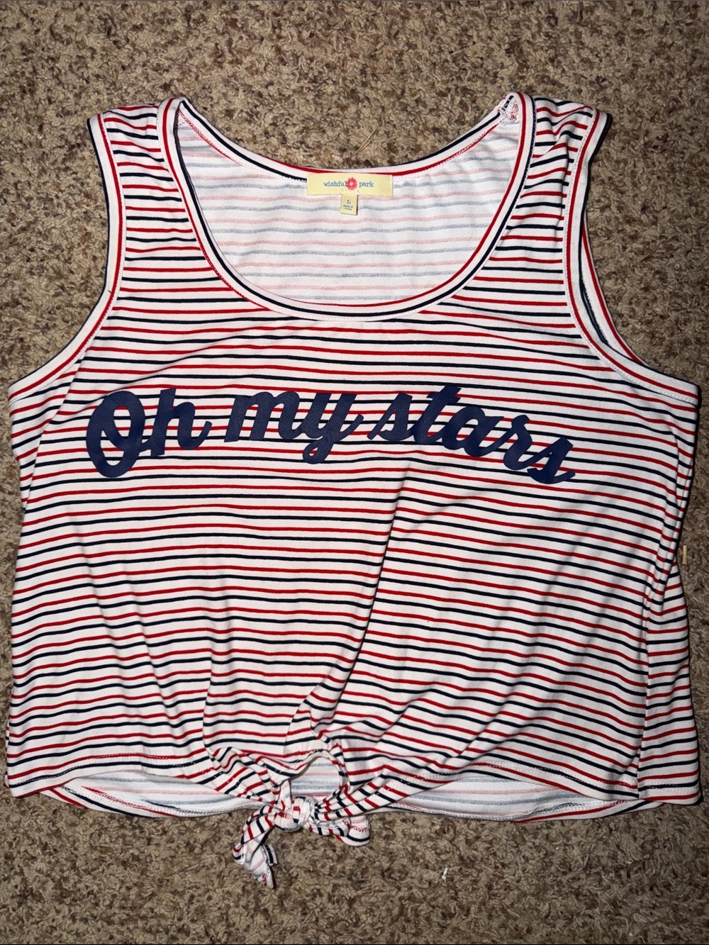 Wishful Park patriotic Oh My Stars Striped Knot Tank - super soft